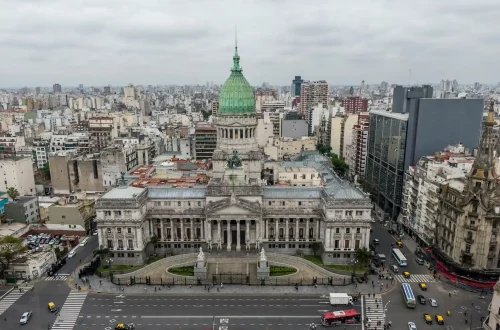 Inmigración italiana en Argentina: Foto aérea del Palacio del Congreso de la Nación Argentina, en Buenos Aires