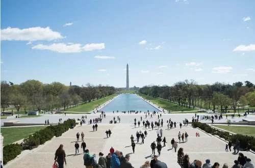 Pasaporte italiano para trabajar en Estados Unidos: Foto aérea del Monumento a Washington