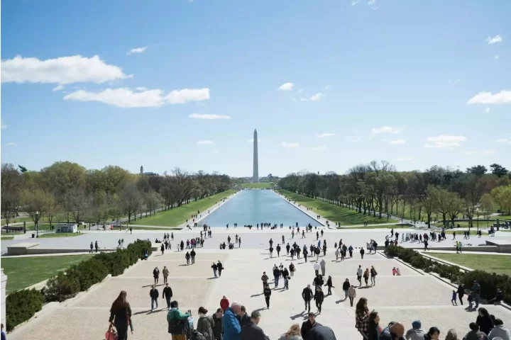 Pasaporte italiano para trabajar en Estados Unidos: Foto aérea del Monumento a Washington